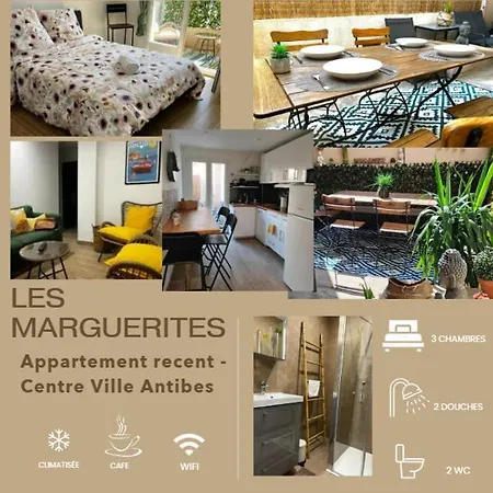 Centre, 3 Chambres, 2 Salles De Bain, Clim, Terrasse, Wifi Appartement Antibes