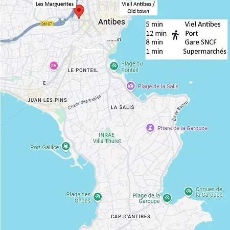 Apartment Centre, 3 Chambres, 2 Salles De Bain, Clim, Terrasse, Wifi Antibes